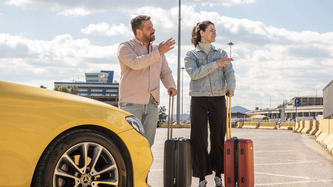 Taxi pickup at Athens International Airport
